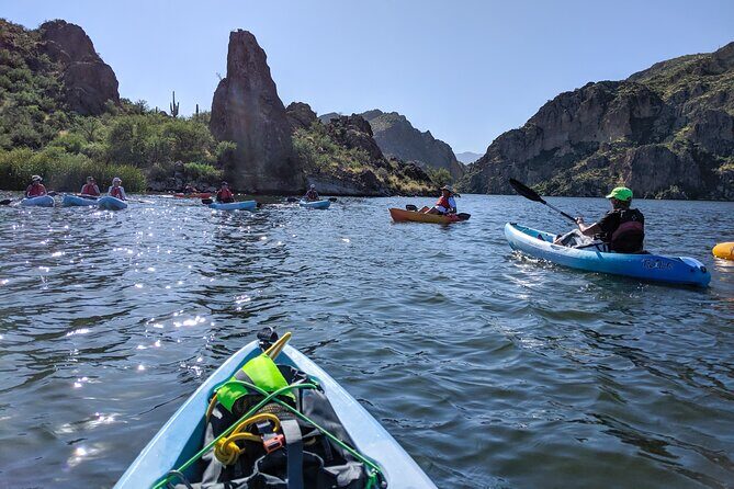 Guided 2.5 Hours Kayaking & Paddle Boarding on Saguaro Lake - The highlight stop on Saguaro Lake: desert cliffs meet paddling calm