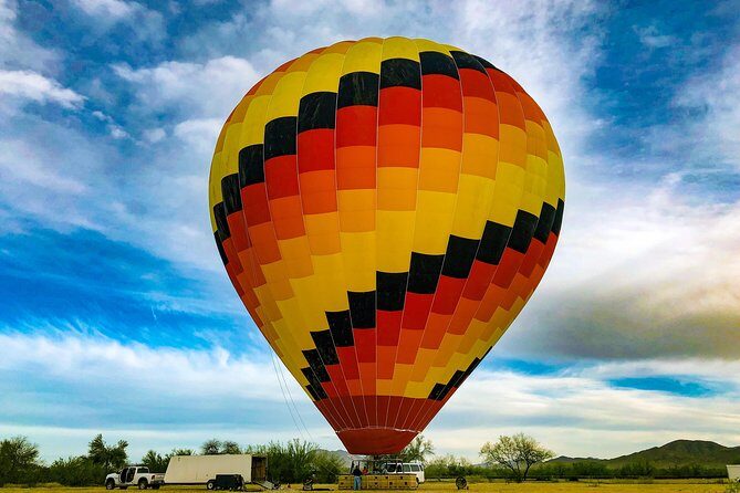 Phoenix area Hot Air Balloon Ride on the Largest Balloon in USA - Sunrise over the Sonoran Desert in a big, calm balloon ride